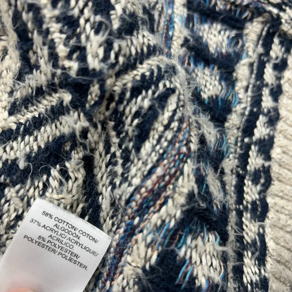 Lucky Brand Sweater Aztec XS Southwestern Geometric Cardigan Western Ranch Cabin